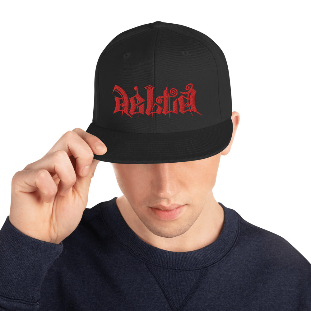 Delta Snapback Hat Red Logo