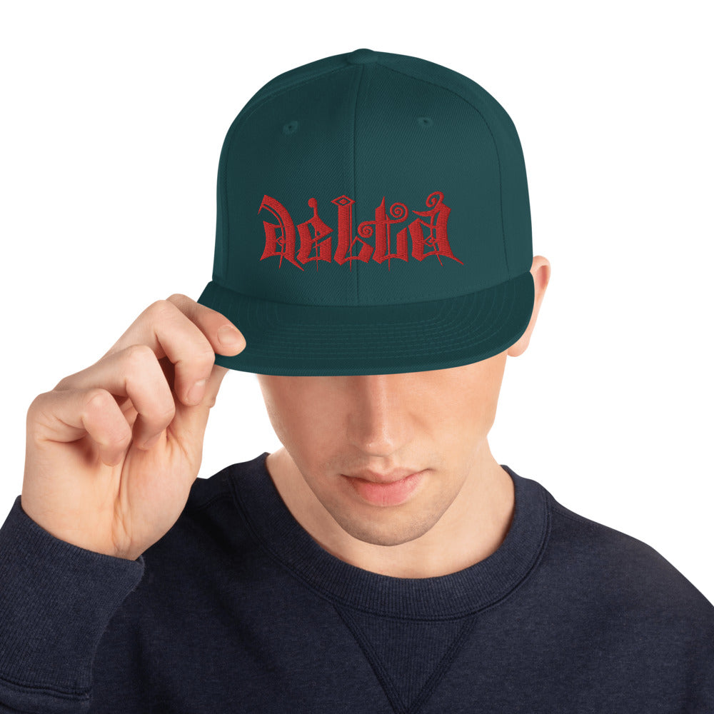 Delta Snapback Hat Red Logo