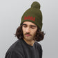 Delta Pom Pom Beanie red logo