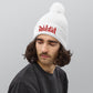 Delta Pom Pom Beanie red logo